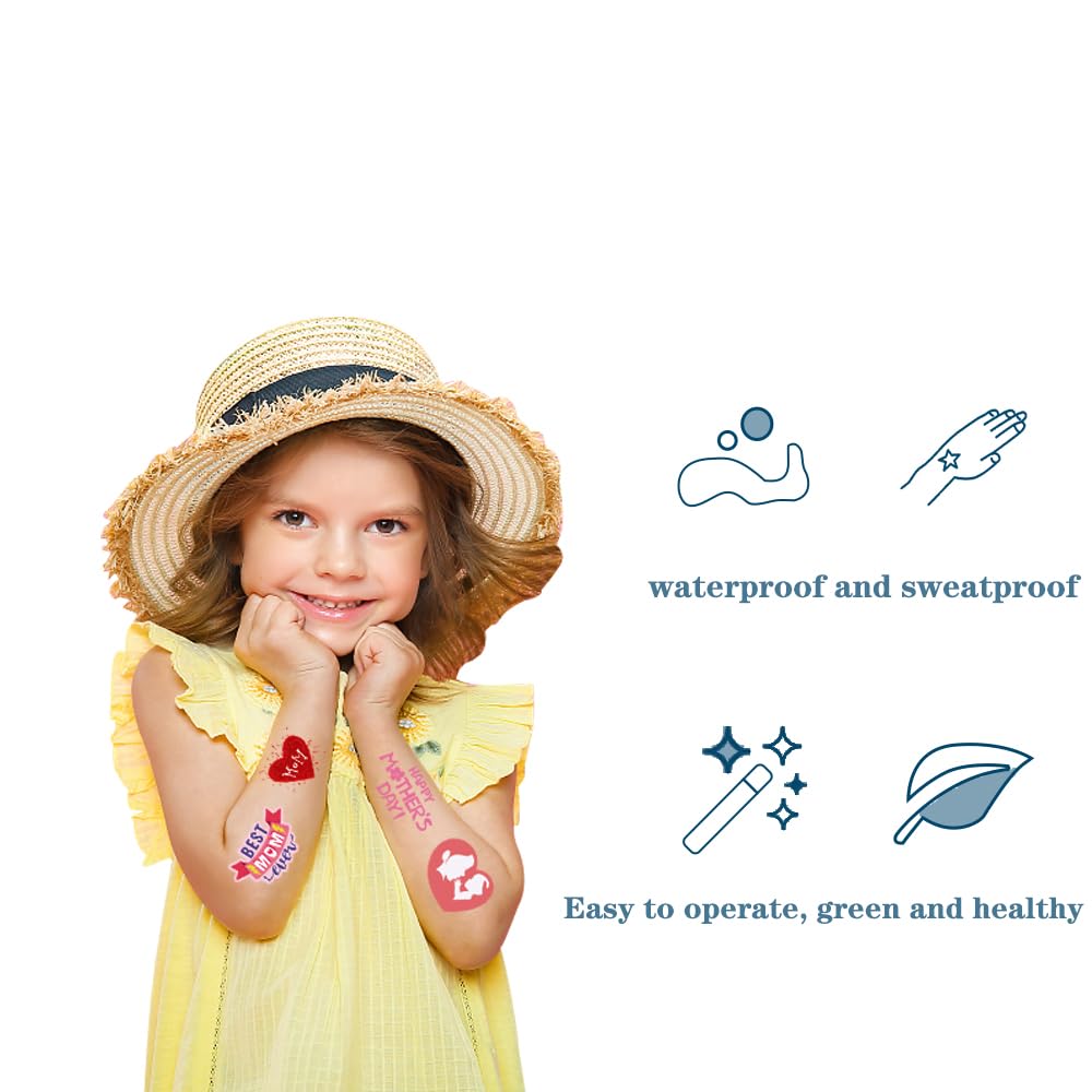 Temporary Tattoos Supplier - Mother's Day Flower Rose Love Mom Stickers - Image 4