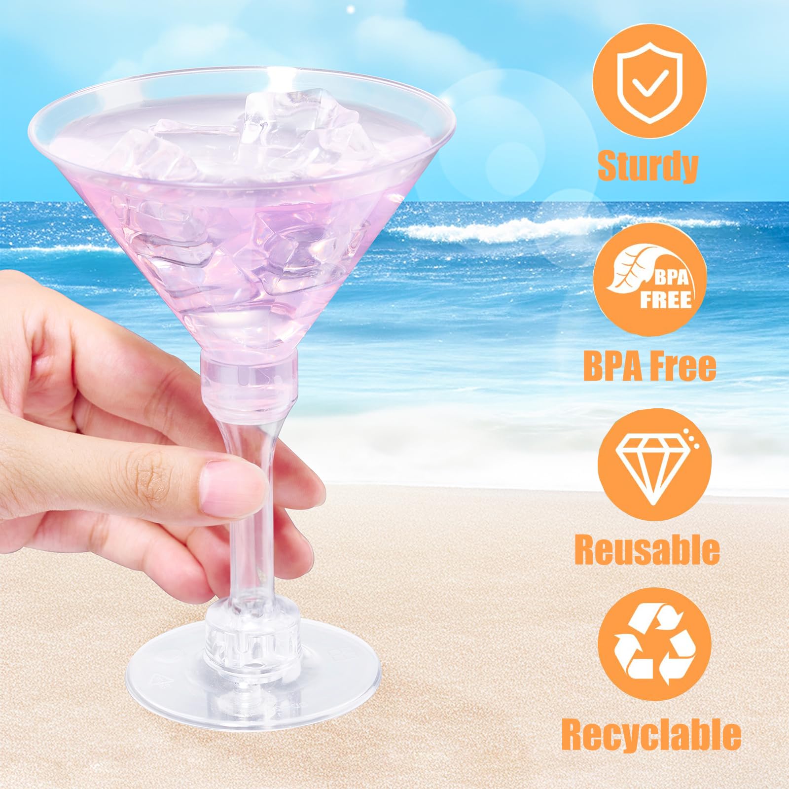 Wholesale Plastic Martini Glasses - Unbreakable Reusable Party Cocktail Drinkware - Image 5