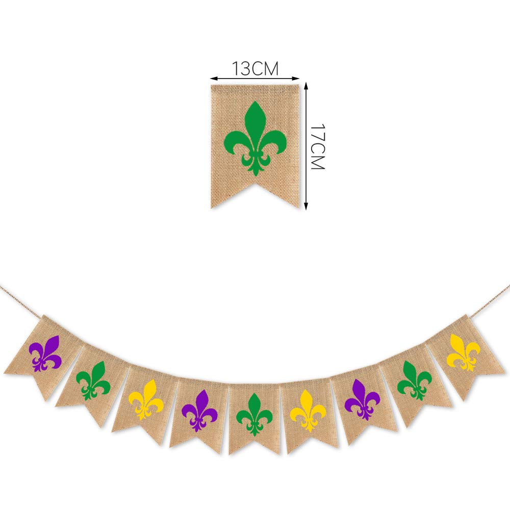 Wholesale Burlap Banner - Durable Mardi Gras Fleur-de-Lis Party Decoration - Image 3