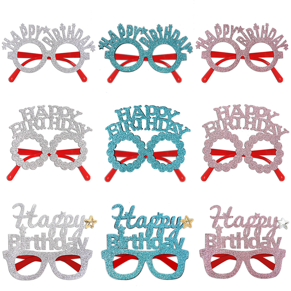 OEM Party Eyewear Factory - Happy Birthday Glitter Photo Prop Glasses