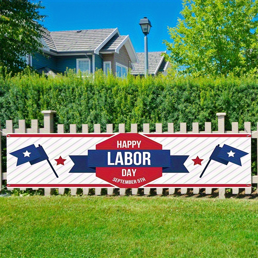 Custom Banner Manufacturer - Large Patriotic Happy Labor Day Banner