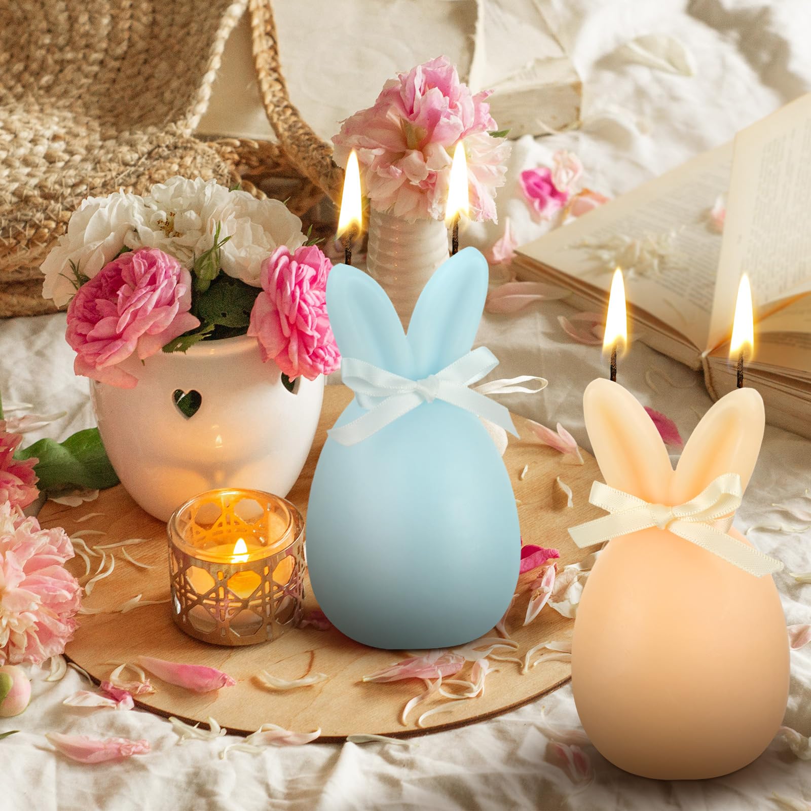 Custom Novelty Candle Supplier - Easter Bunny Soy Wax Cake Topper Candles