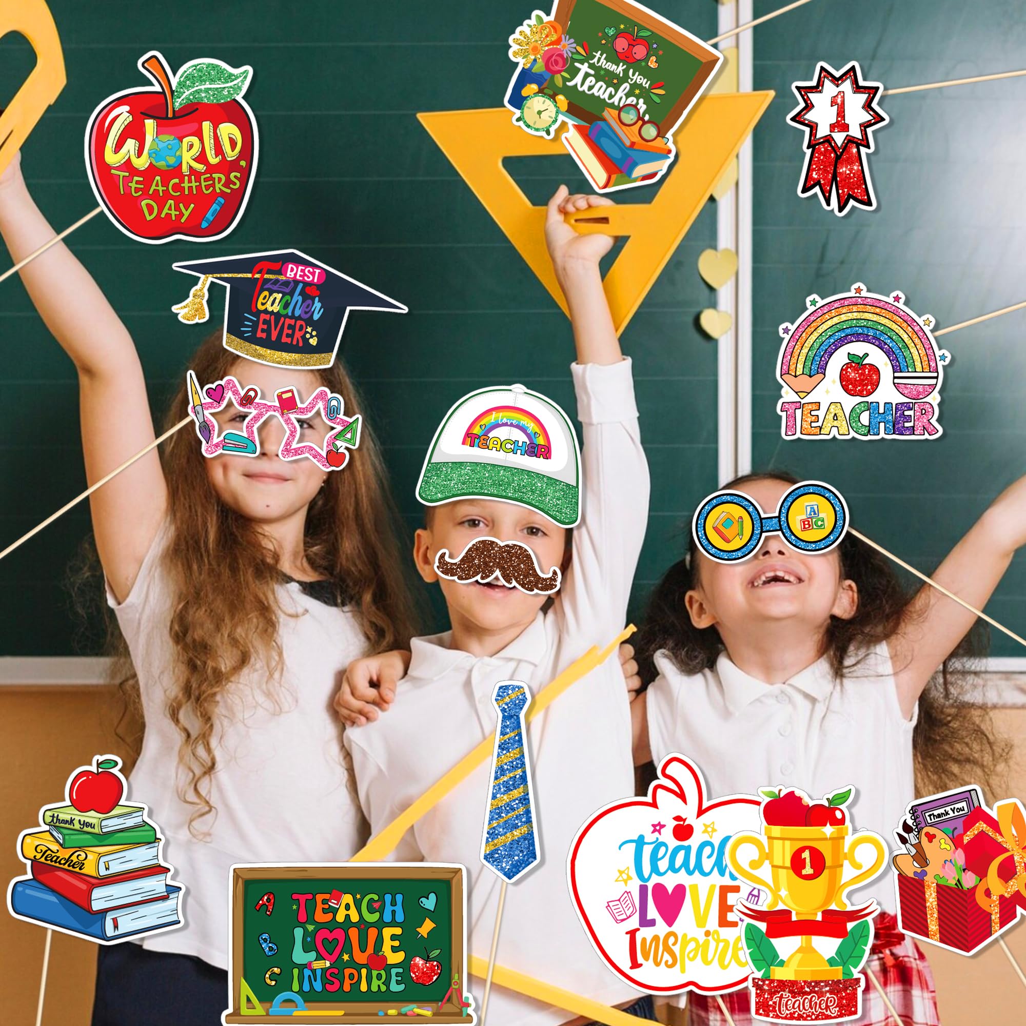 Custom Photo Booth Props Manufacturer - Teacher Appreciation Glitter Props Kit - Image 5