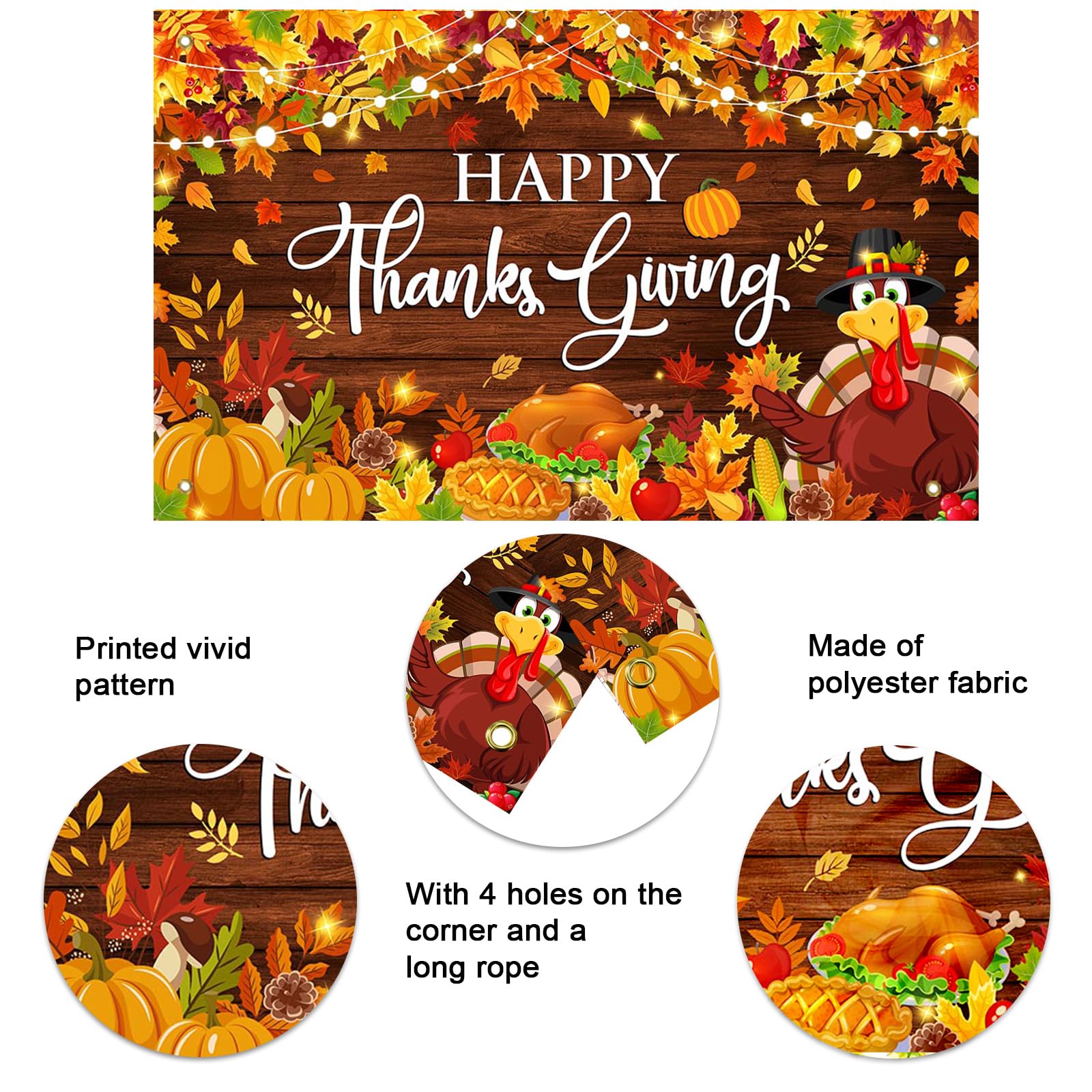 Wholesale Backdrop Supplier - Thanksgiving Party Banner with Custom Options - Image 7