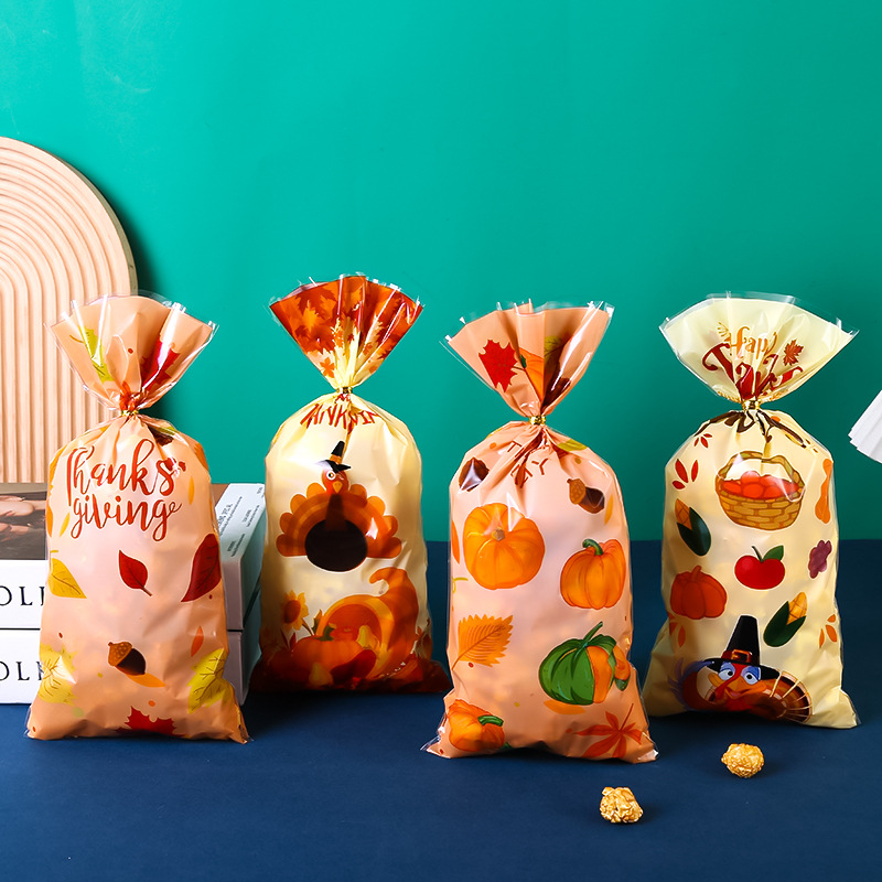 Custom Plastic Gift Bags Manufacturer - Thanksgiving Harvest Treat Pouches