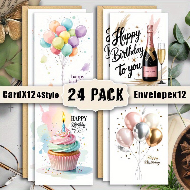 Custom Greeting Cards Supplier - Watercolor Birthday Cards with Envelopes