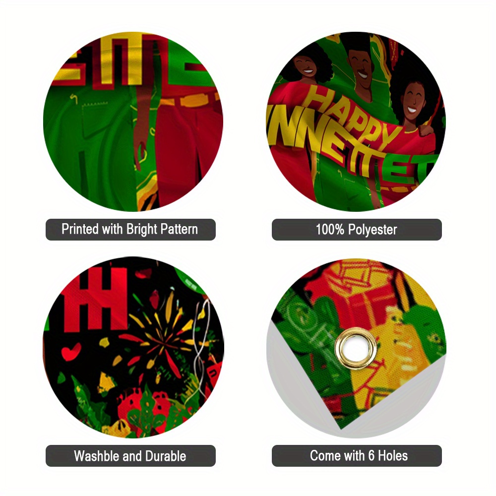 Banner Wholesale Supplier - Happy Juneteenth Garage Door Celebration Banner - Image 7