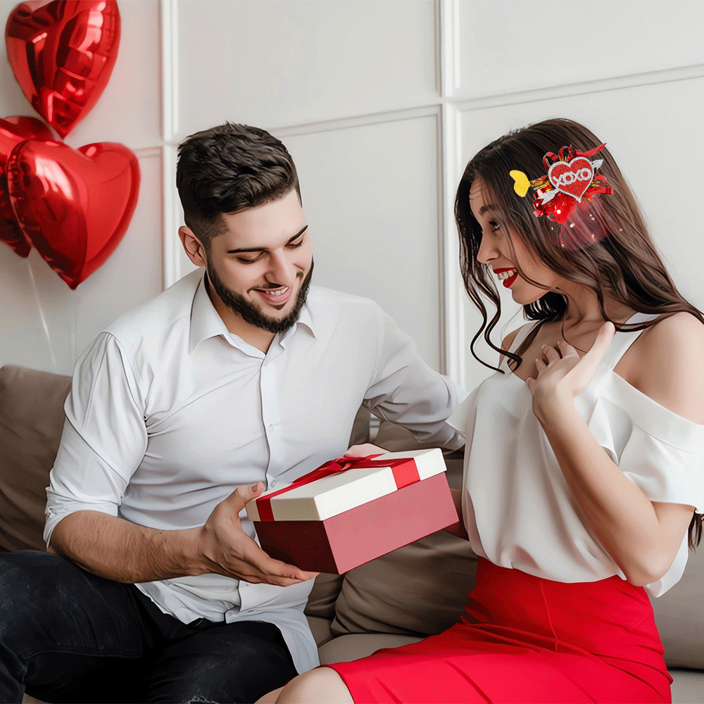 Custom Hair Accessories Manufacturer - Valentine's Day Glitter Party Hair Clips - Image 2