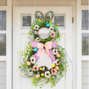 Wreath Supplier - Easter Bunny Door Wreath with Foldable Design - Image 4