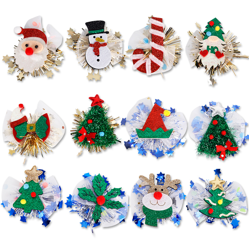 Hair Clips Wholesale - Festive Christmas Hair Clips with Custom Width Height