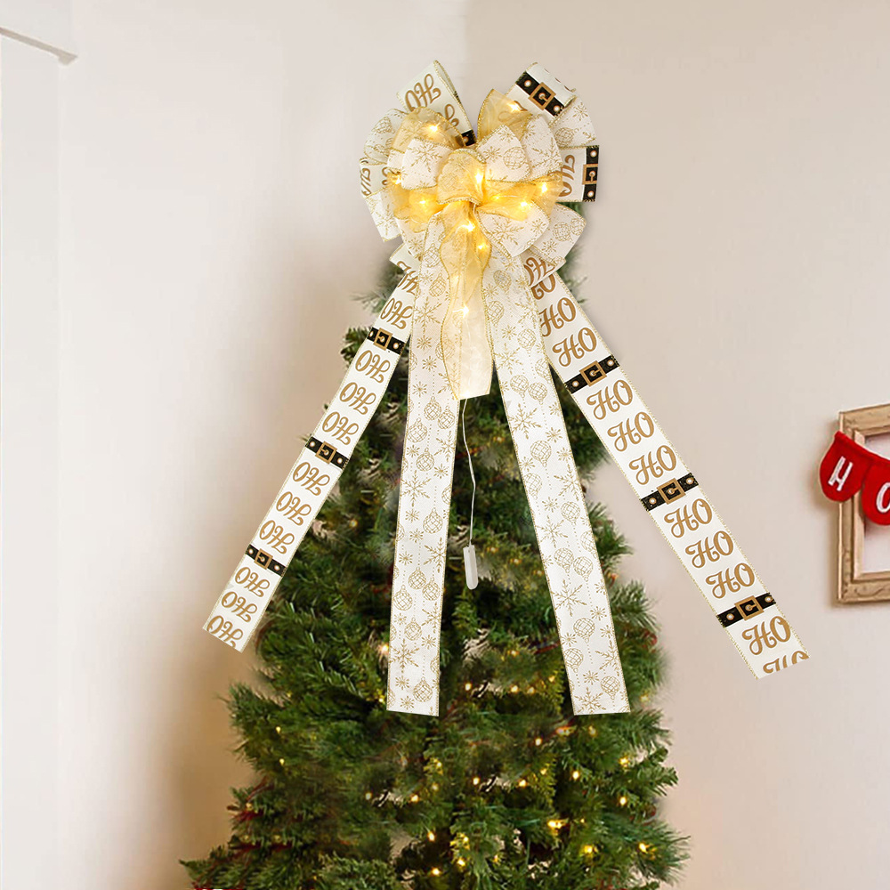 Custom Bow Manufacturer - LED Lighted Christmas Tree Topper Bow