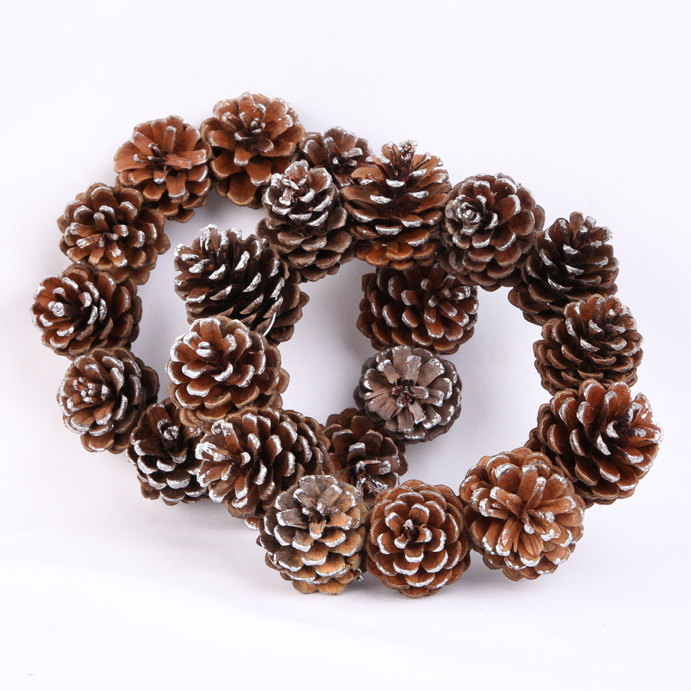 Pine Cone Christmas Wreath Supplier - Natural Frosted Pine Cone Wreath for Holidays