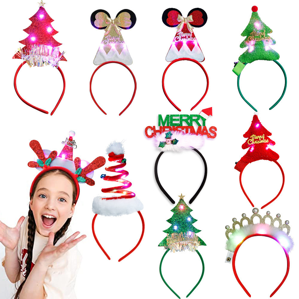 Christmas Headbands Wholesale - LED Light-Up Festive Party Headbands