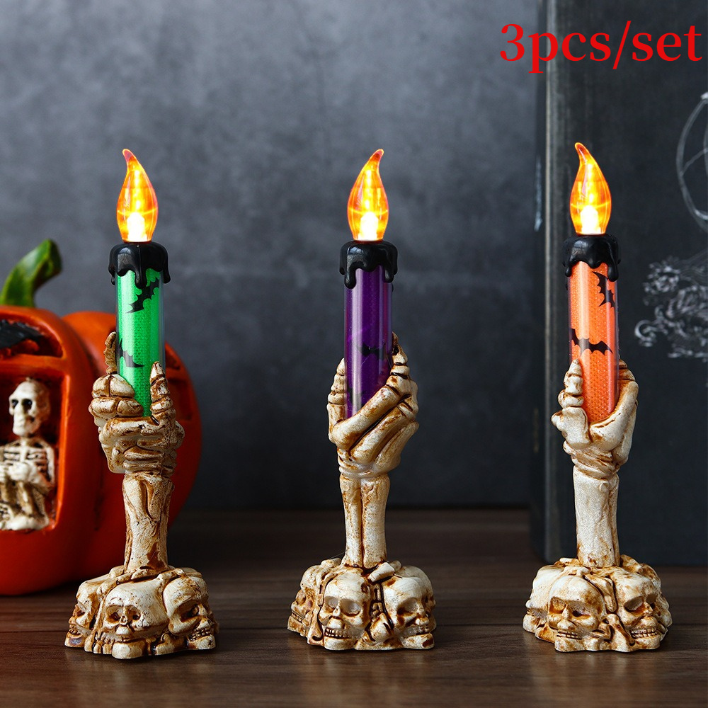 Wholesale Candles - Halloween LED Skull Candle Holders with Custom Options