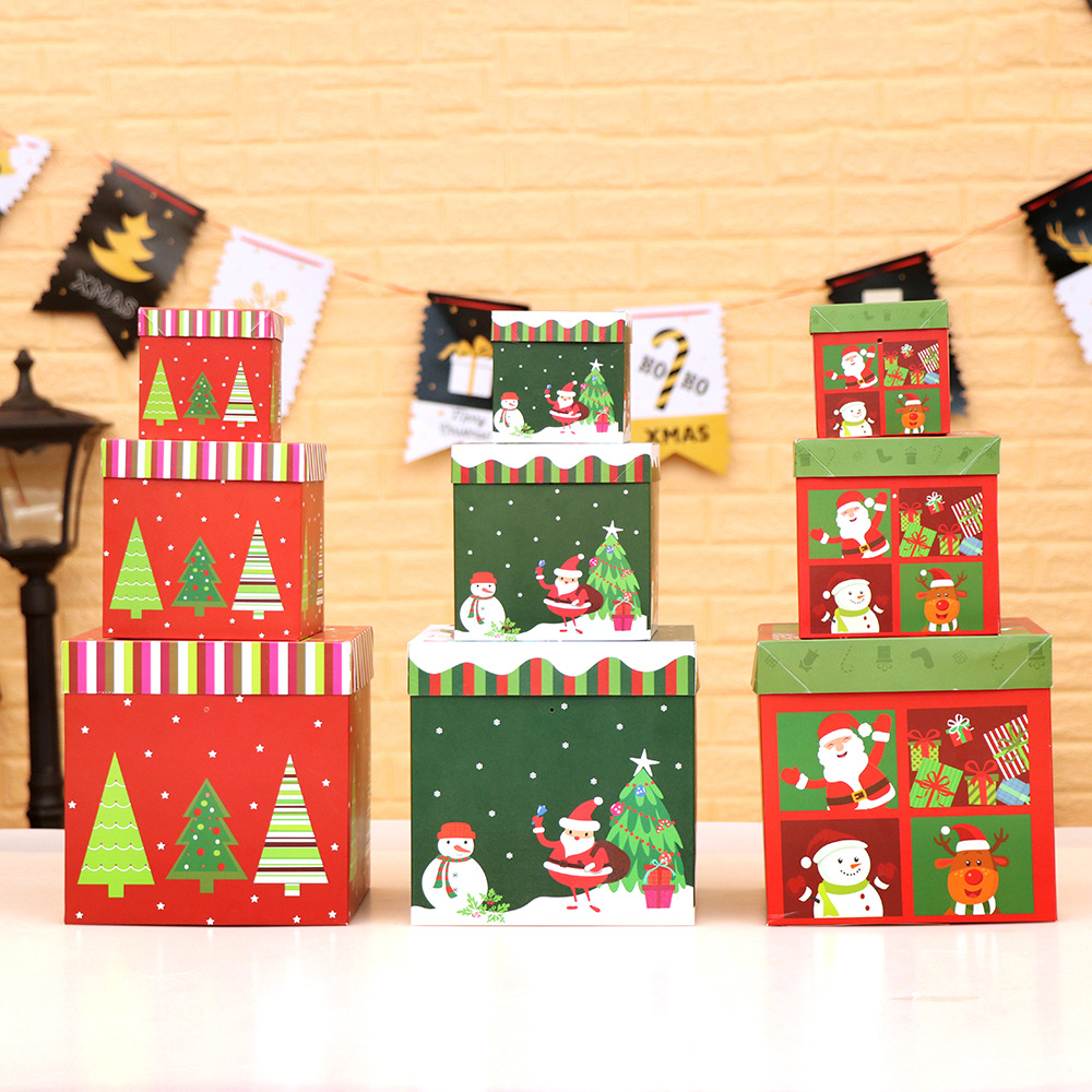 Custom Gift Boxes Supplier - Festive Nested Christmas Gift Boxes Set