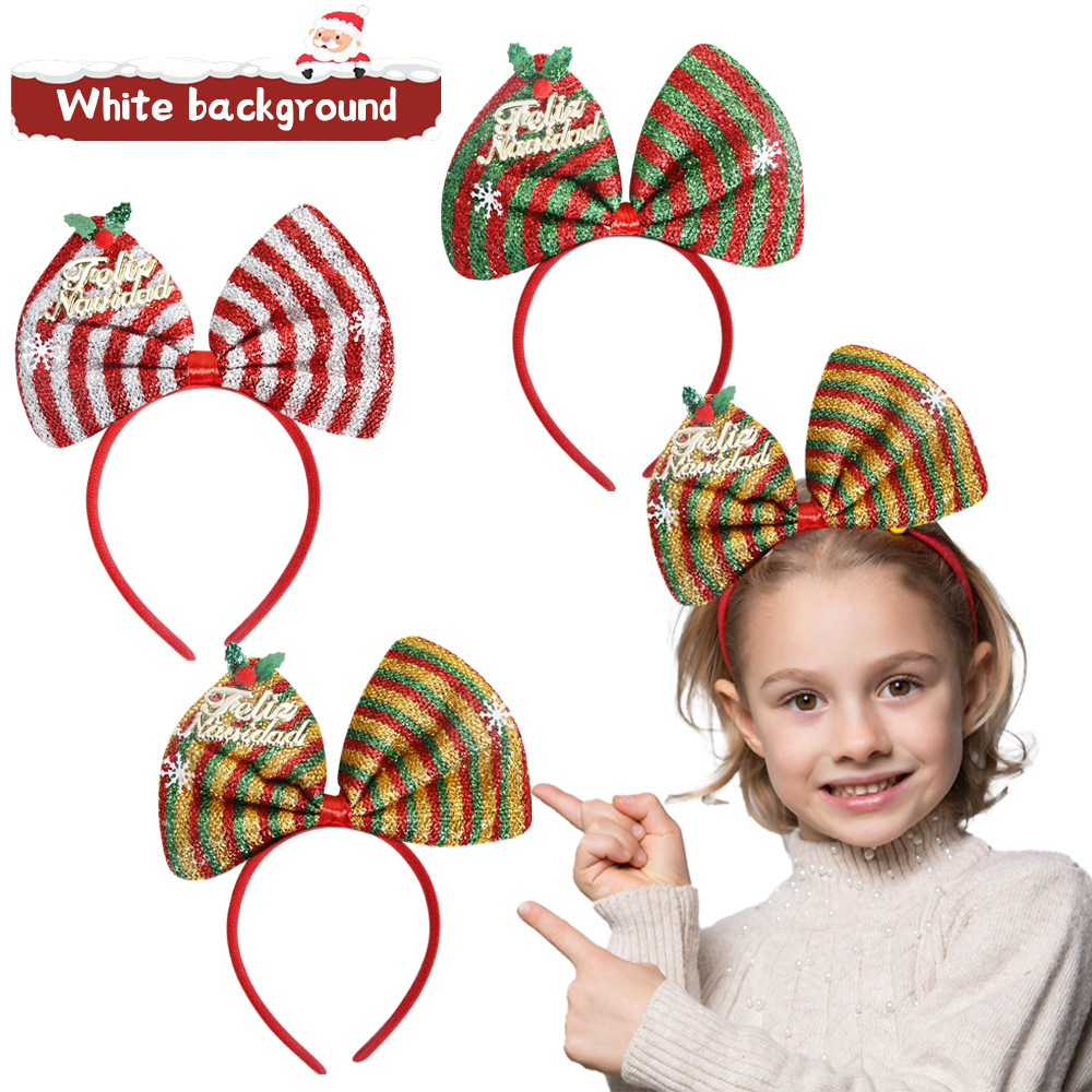 Headband Manufacturer - Feliz Navidad Christmas Bow Headband