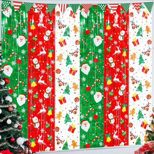 Christmas Foil Fringe Curtains 