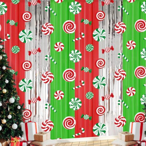 Christmas Foil Fringe Curtains 