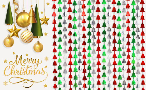 Christmas Foil Fringe Curtains 