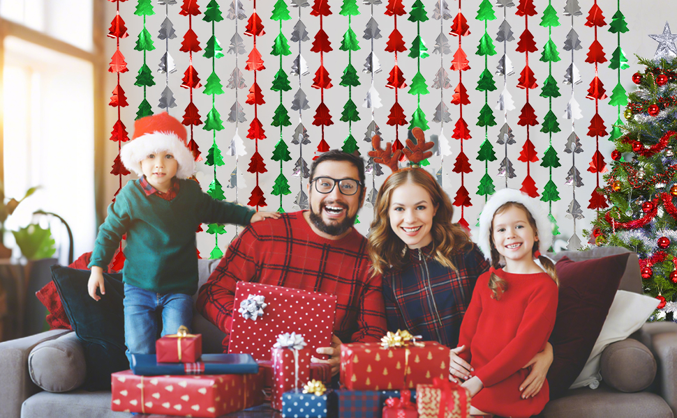 Christmas Foil Fringe Curtains