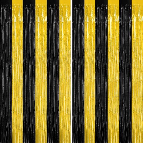 Explore real-world examples of our customization expertise. This striking black and gold striped tinsel curtain showcases flexible variations in color combinations, sizes, and festive themed designs to spark ideas for your next party project.