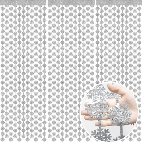 Explore real-world examples of our customization expertise. These silver snowflake tinsel curtains demonstrate flexible variations in colors, patterns, sizes, and themed designs, inspiring ideas for your next party or festive project.