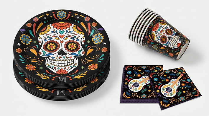 Customization case for black tableware set 