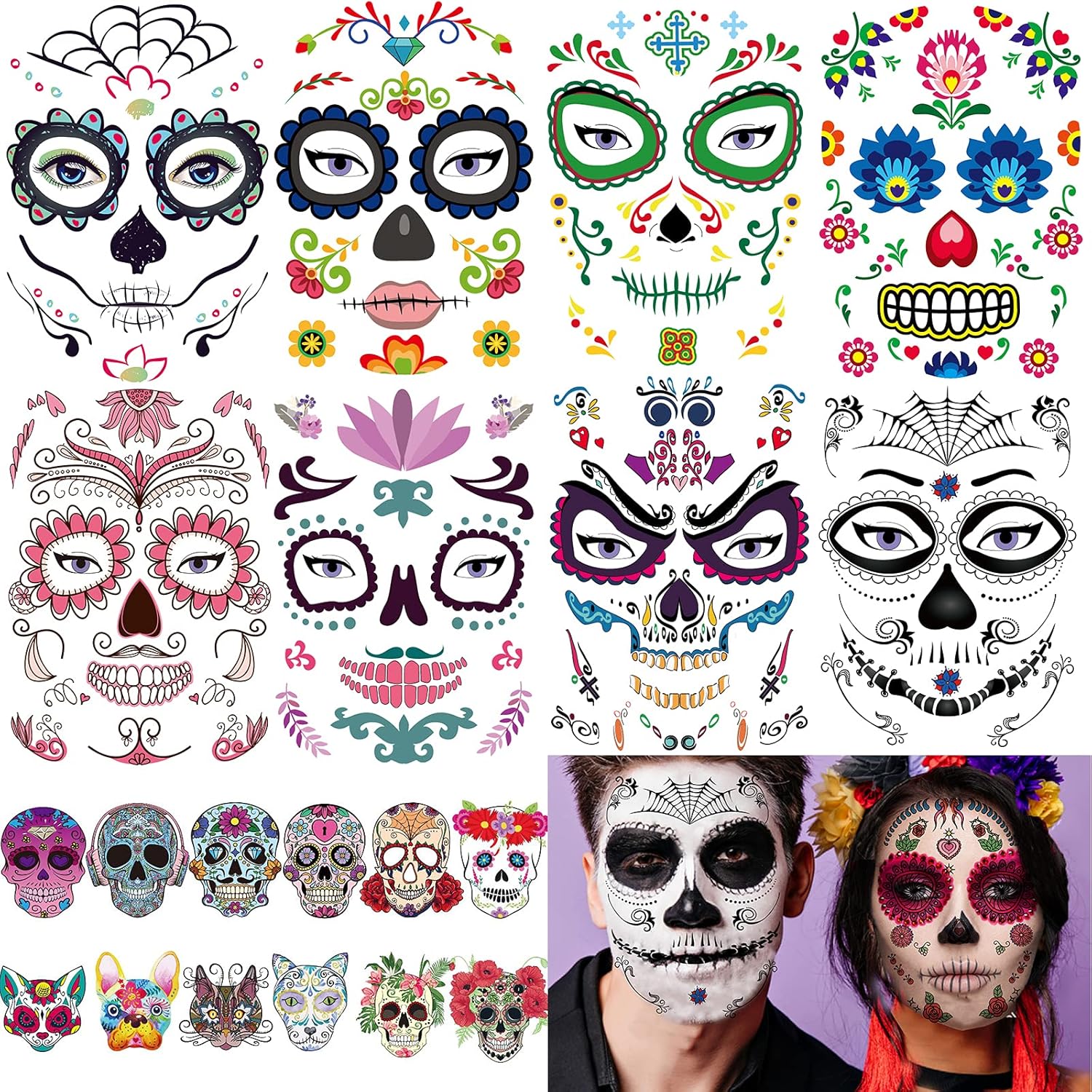 Day Of The Dead Temporary Tattoos