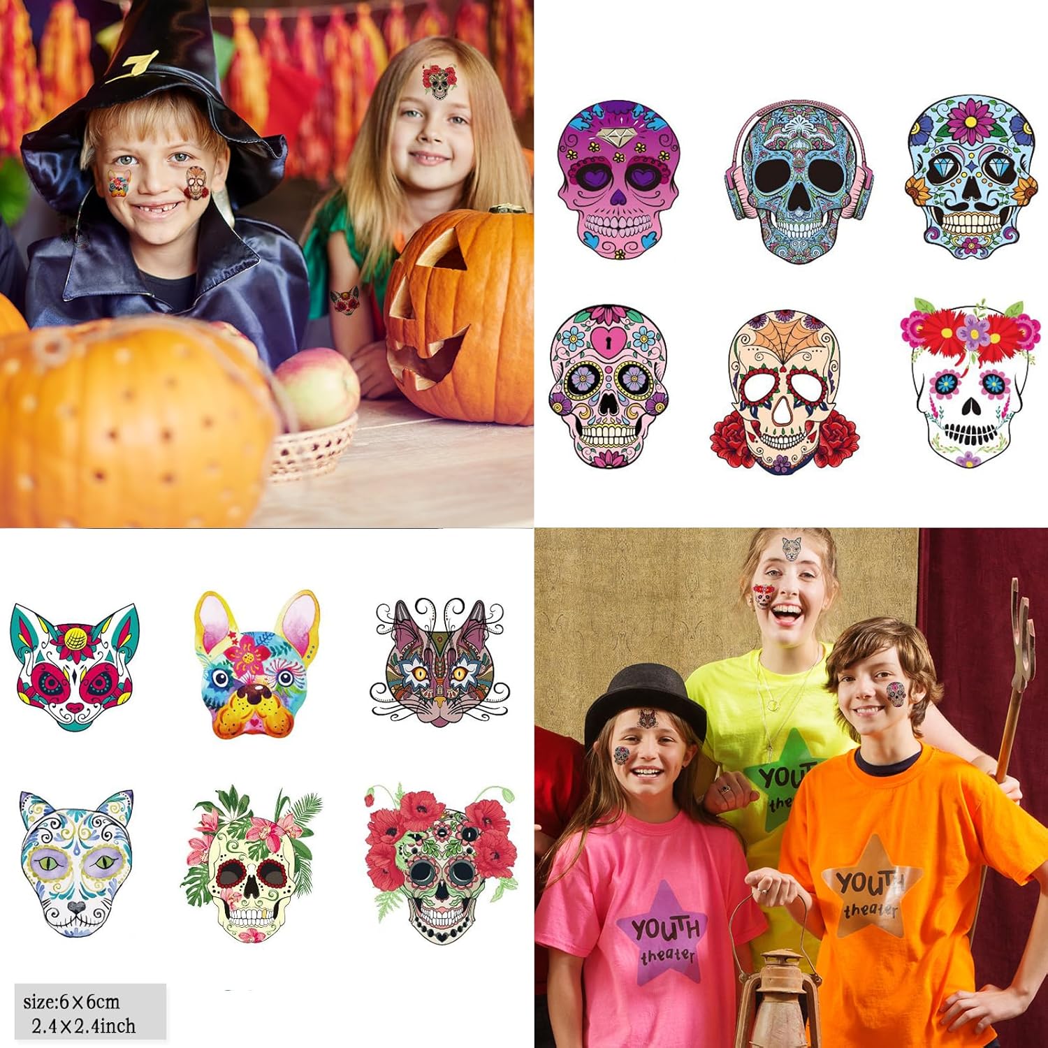 Day Of The Dead Temporary Tattoos