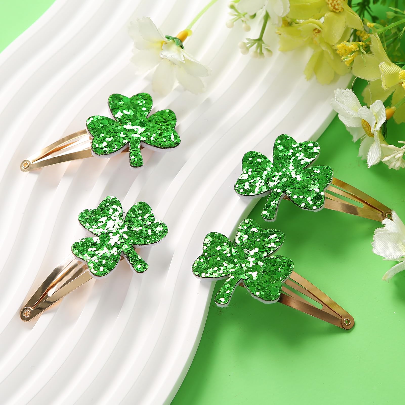 Flower Hair Clip Green