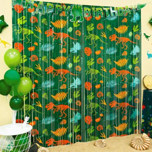 These shiny metallic fringe curtains feature vibrant patterns, perfect for creating stunning dinosaur or superhero party backdrops. We support full customization of patterns, colors, and sizes to make your party backdrop truly unique!