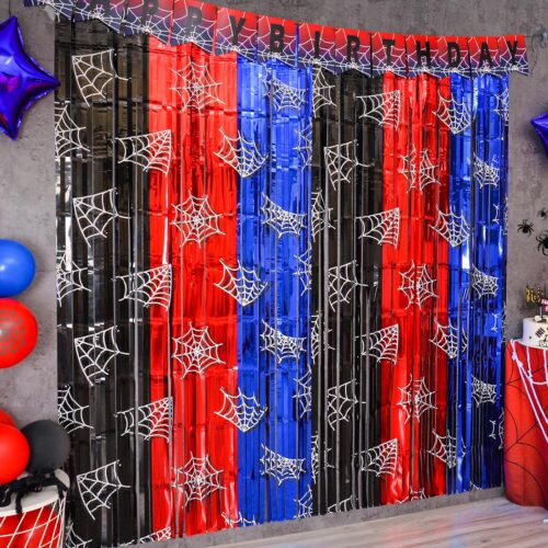 These shiny metallic fringe curtains feature vibrant patterns, perfect for creating stunning dinosaur or superhero party backdrops. We support full customization of patterns, colors, and sizes to make your party backdrop truly unique!