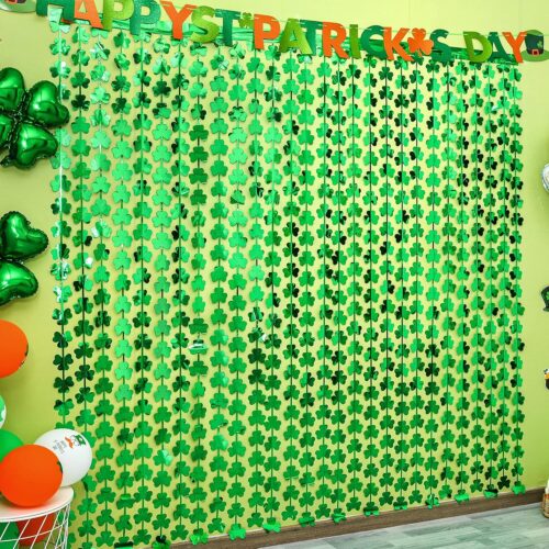 St Patricks Day Foil Fringe Curtains 