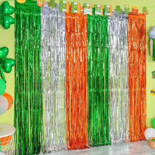 St Patricks Day Foil Fringe Curtains 