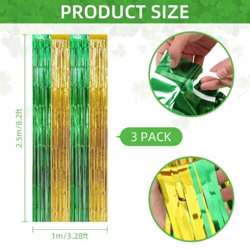 St Patricks Day Foil Fringe Curtains