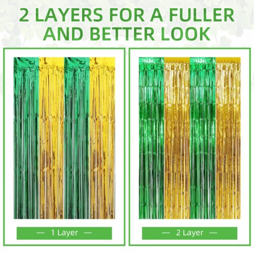 St Patricks Day Foil Fringe Curtains 