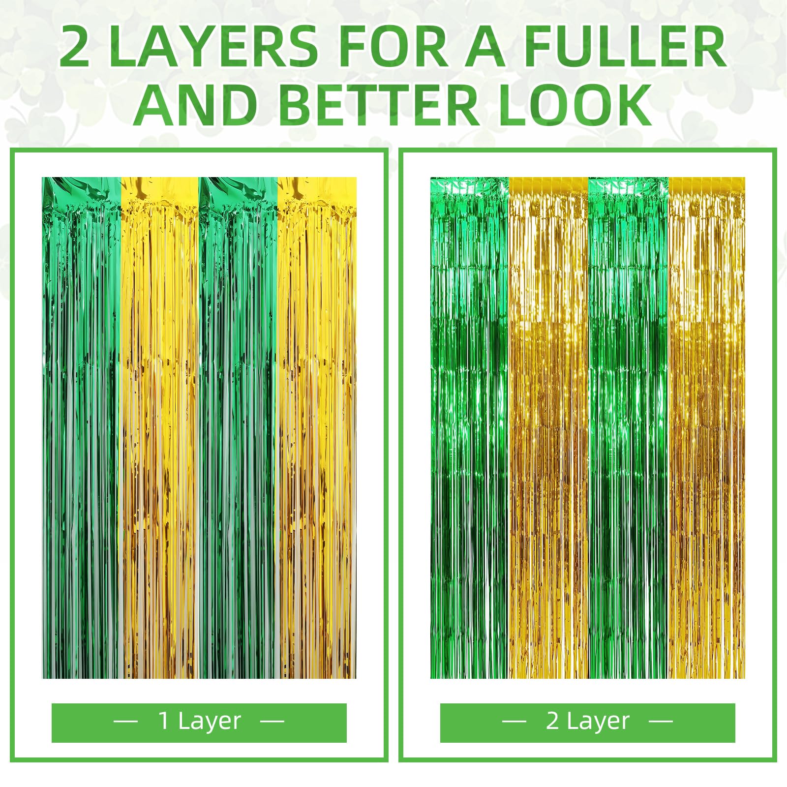 St Patricks Day Foil Fringe Curtains 