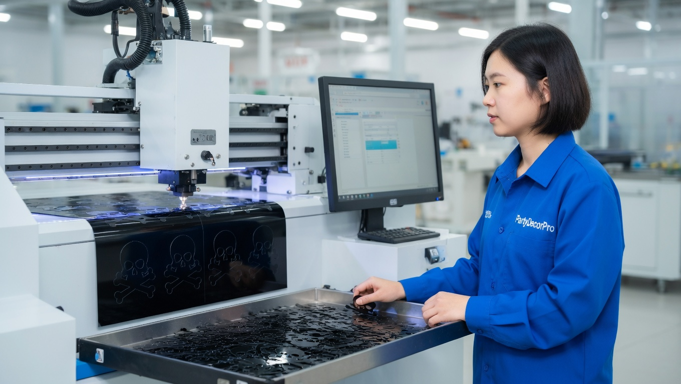black confetti Manufacturing Process