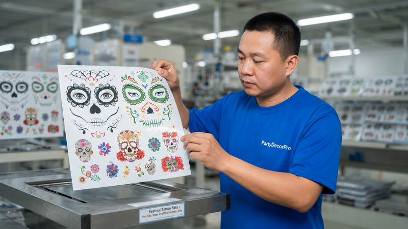 day of the dead temporary tattoos Manufacturing Process