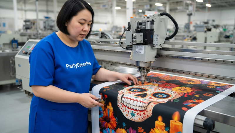 dia de los muertos banner Manufacturing Process 