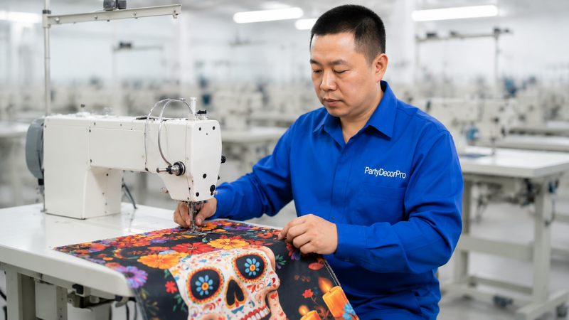 dia de los muertos banner Manufacturing Process 