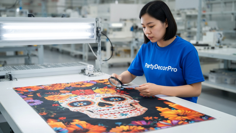 dia de los muertos banner Manufacturing Process 
