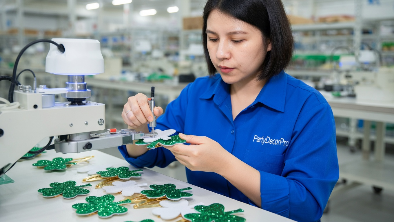 flower hair clip green Manufacturing Process