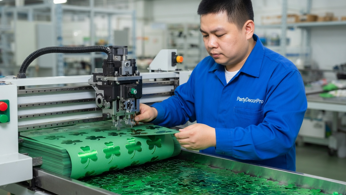 green confetti Manufacturing Process