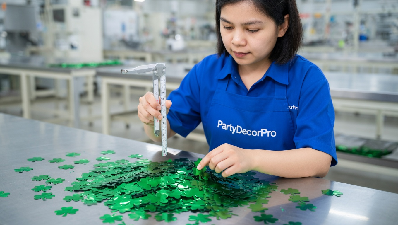 green confetti Manufacturing Process
