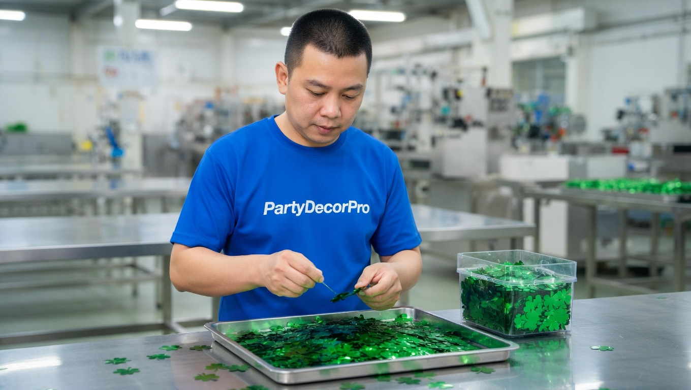 green confetti Manufacturing Process