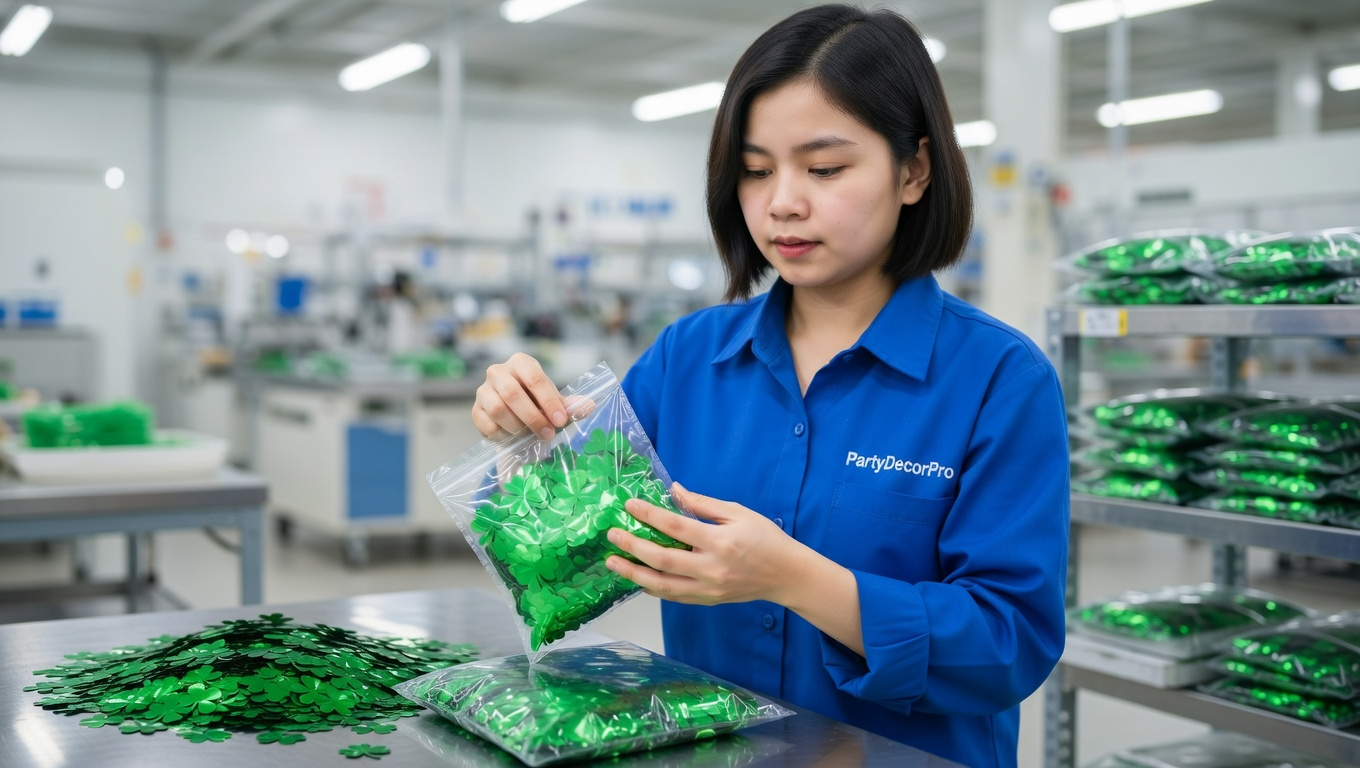 green confetti Manufacturing Process