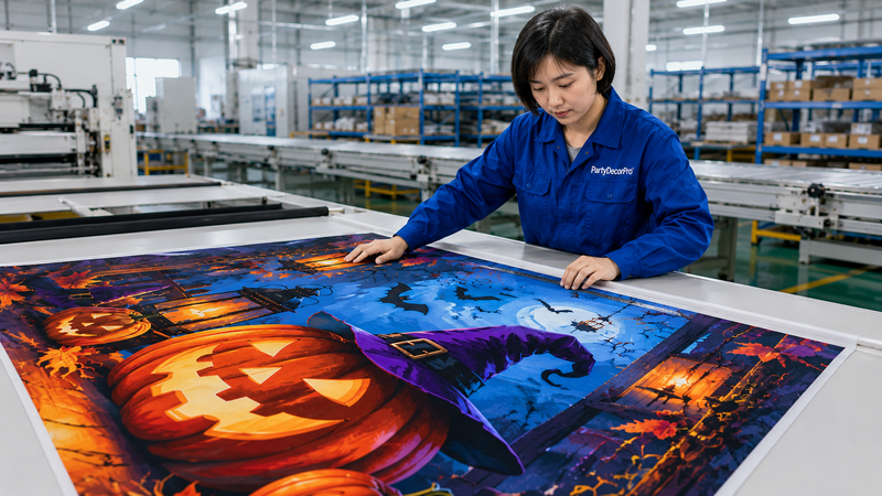 halloween garage door banner Manufacturing Process 