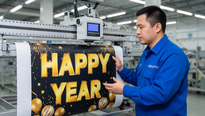 new years banner Manufacturing Process 
