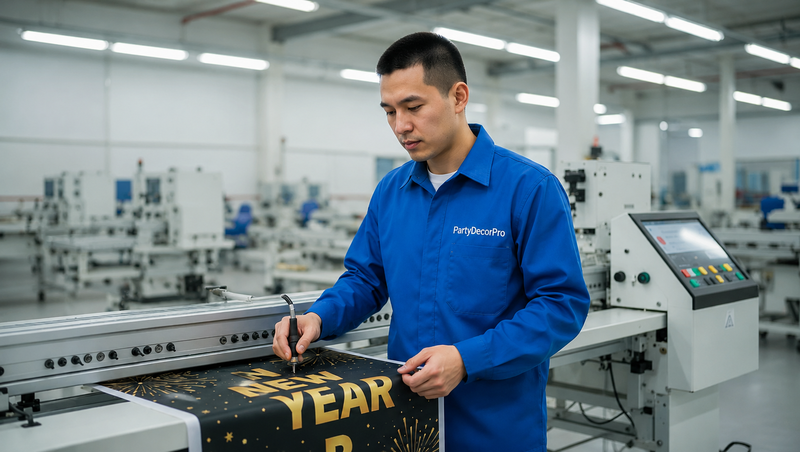 new years banner Manufacturing Process 